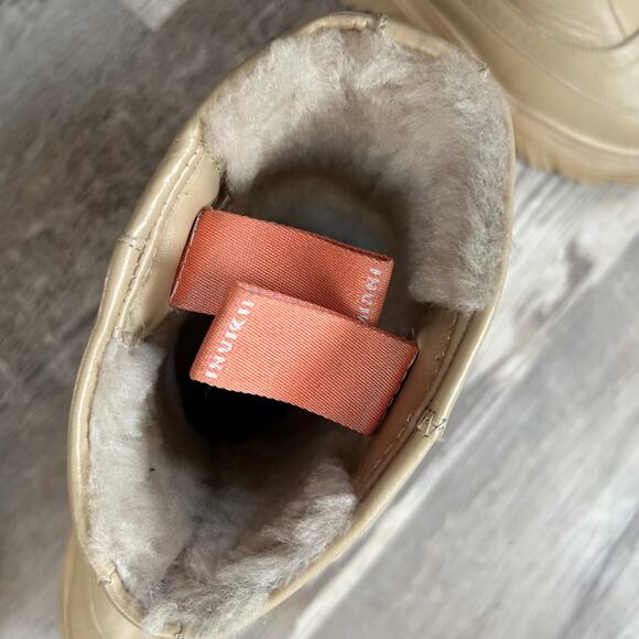 Inuikii Shearling Lined Leather Platform Winter Boots Beige Chunky Sole EU 39 - Picture 6 of 8